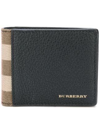 burberry grainy leather and house check bifold wallet|burberry wallet men's vintage.